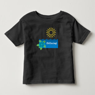 Turtle Chillaxing Design - Kleinkind Fine Jersey T T-shirt