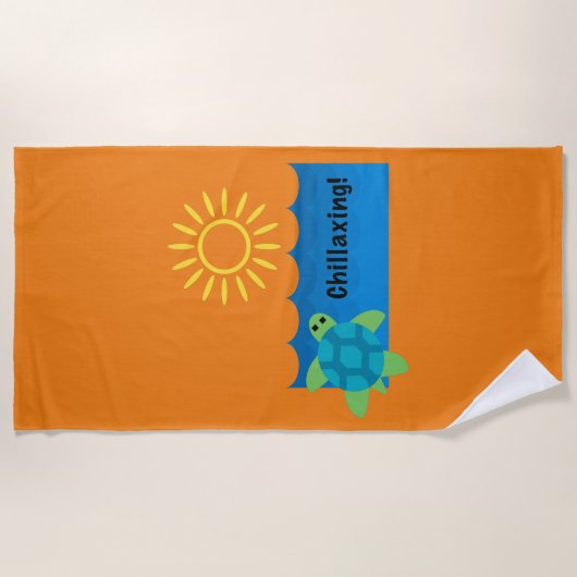 Turtle Chillaxing Design - Strandtuch (Vorderseite)