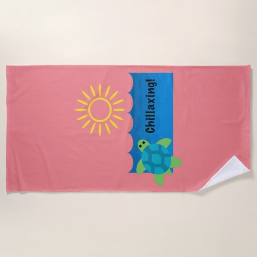 Turtle Chillaxing Design - Strandtuch (Vorderseite)
