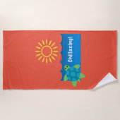 Turtle Chillaxing Design - Strandtuch (Vorderseite)