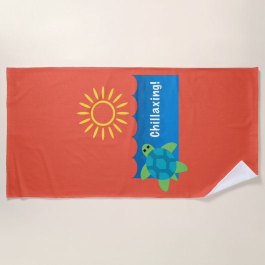Turtle Chillaxing Design - Strandtuch (Vorderseite)