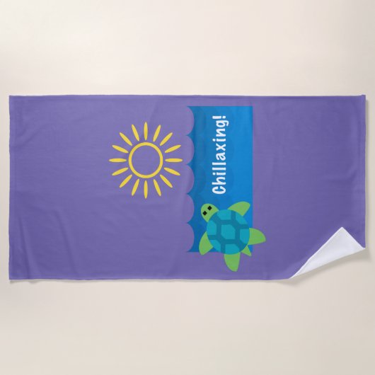 Turtle Chillaxing Design - Strandtuch (Vorderseite)