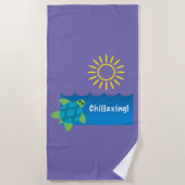 Turtle Chillaxing Design - Strandtuch (Vorderseite)
