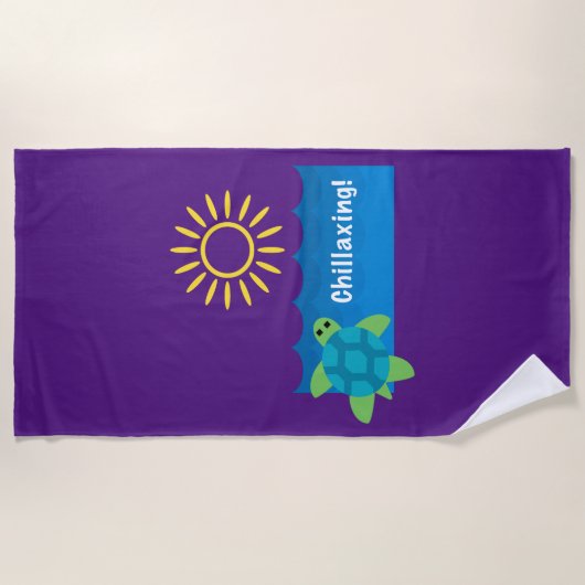 Turtle Chillaxing Design - Strandtuch (Vorderseite)