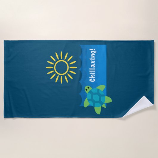 Turtle Chillaxing Design - Strandtuch (Vorderseite)