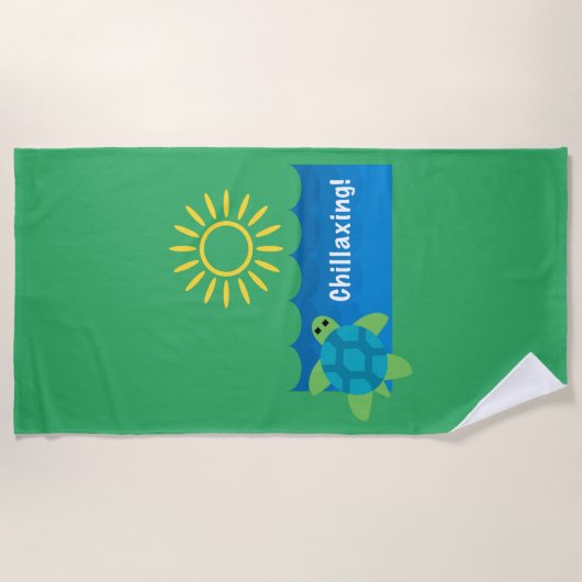 Turtle Chillaxing Design - Strandtuch (Vorderseite)