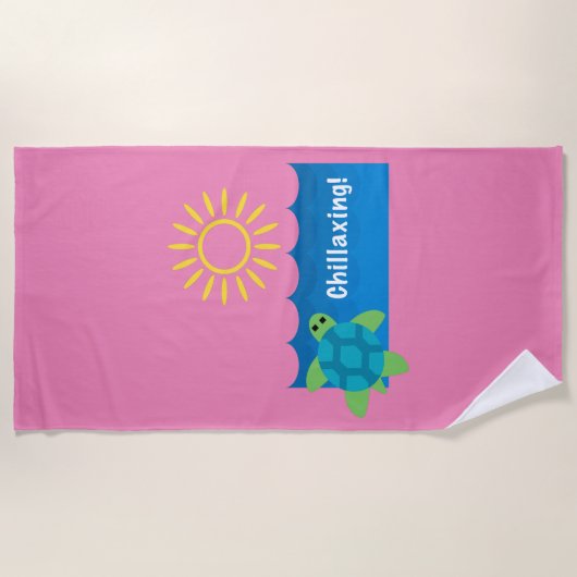 Turtle Chillaxing Design - Strandtuch (Vorderseite)