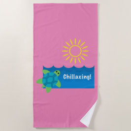 Turtle Chillaxing Design - Strandtuch