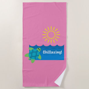 Turtle Chillaxing Design - Strandtuch