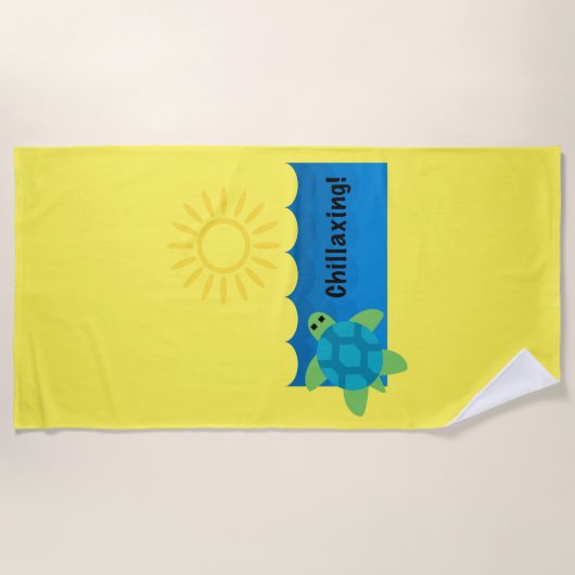 Turtle Chillaxing Design - Strandtuch (Vorderseite)