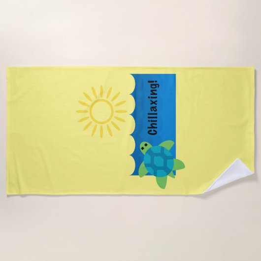 Turtle Chillaxing Design - Strandtuch (Vorderseite)