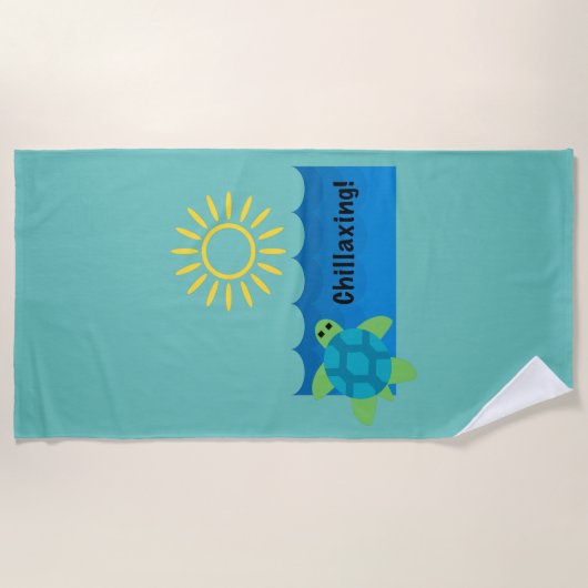 Turtle Chillaxing Design - Strandtuch (Vorderseite)