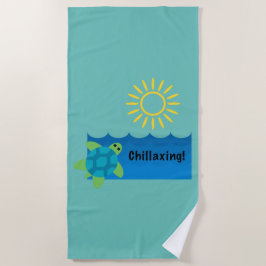 Turtle Chillaxing Design - Strandtuch