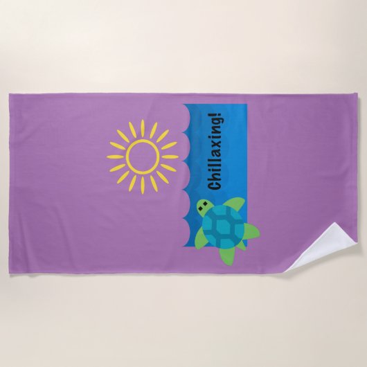 Turtle Chillaxing Design - Strandtuch (Vorderseite)