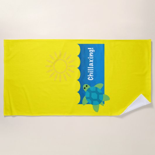Turtle Chillaxing Design - Strandtuch (Vorderseite)