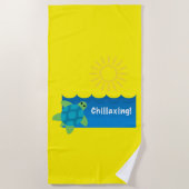 Turtle Chillaxing Design - Strandtuch (Vorderseite)