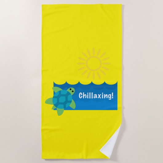 Turtle Chillaxing Design - Strandtuch (Vorderseite)