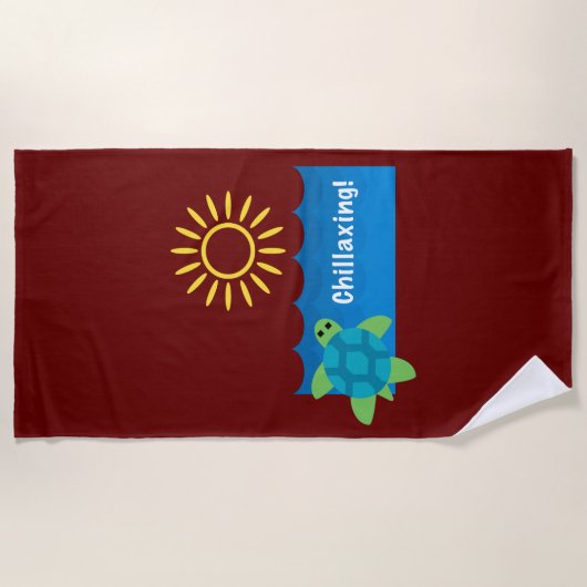 Turtle Chillaxing Design - Strandtuch (Vorderseite)