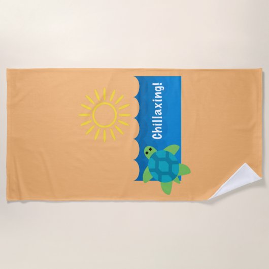 Turtle Chillaxing Design - Strandtuch (Vorderseite)