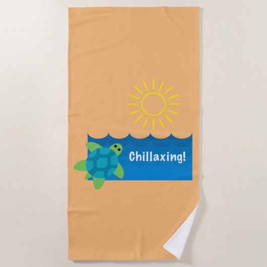 Turtle Chillaxing Design - Strandtuch (Vorderseite)