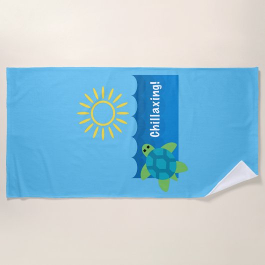 Turtle Chillaxing Design - Strandtuch (Vorderseite)