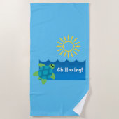 Turtle Chillaxing Design - Strandtuch (Vorderseite)