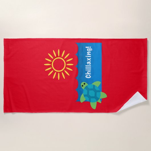 Turtle Chillaxing Design - Strandtuch (Vorderseite)