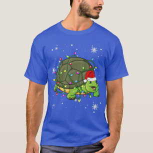 Turtle Christmas Lights Led Funny Weihnachtsmannmü T-Shirt