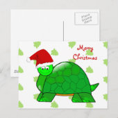 Turtle Christmas Postcard Feiertagspostkarte (Vorne/Hinten)