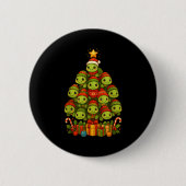 Turtle Christmas Tree Funny Turtle Xmas Button (Vorderseite)