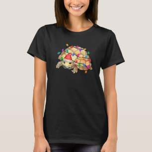 Turtle Christmas Tree Light Tangled Pajama Xmas Gr T-Shirt
