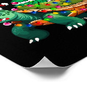 Turtle Christmas Tree Lights Weihnachtsmannmütze T Poster (Ecke)