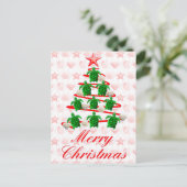 Turtle Christmas Tree Postkarte (Stehend Vorderseite)