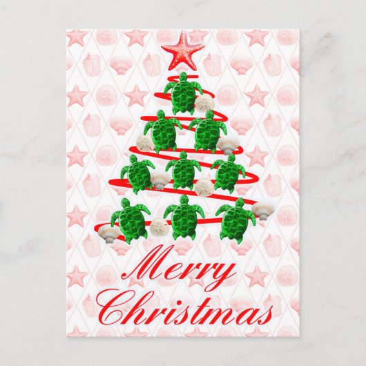 Turtle Christmas Tree Postkarte (Vorderseite)
