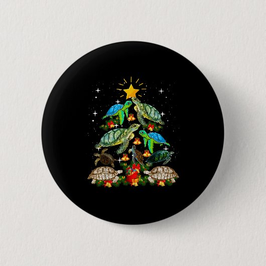 Turtle Christmas Tree Shirt Button (Vorderseite)
