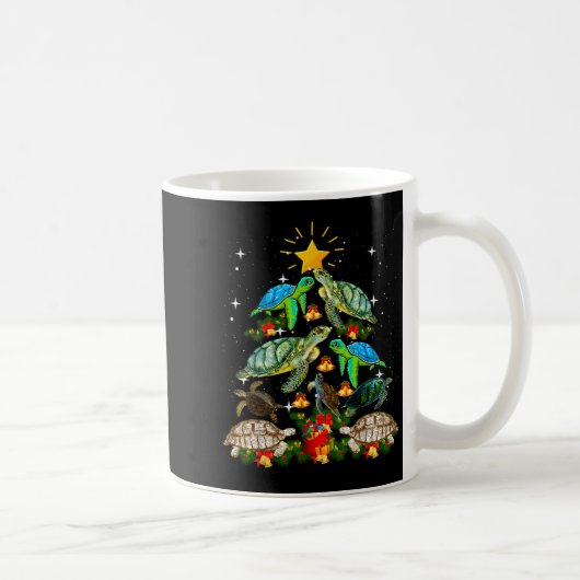 Turtle Christmas Tree Shirt  Kaffeetasse (Rechts)