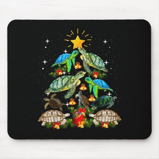 Turtle Christmas Tree Shirt Mousepad (Vorne)