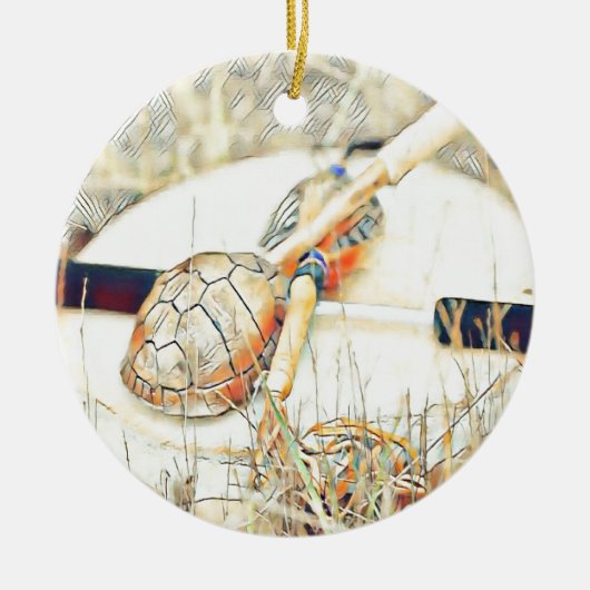 Turtle Clan Rattle and Drum Keramikornament (Vorne)