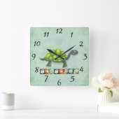Turtle Clock Quadratische Wanduhr (Zuhause)
