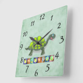 Turtle Clock Quadratische Wanduhr (Winkel)