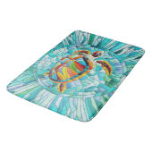 Turtle Colorful Mosaik Art Badematte (Schrägansicht)