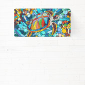 Turtle Colorful Mosaik Art Banner (InSitu)
