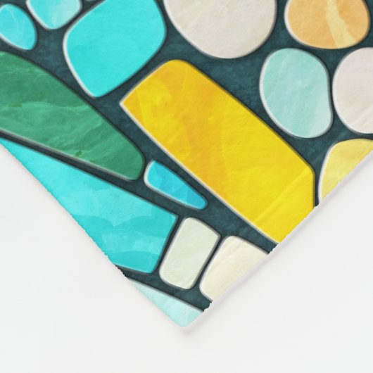 Turtle Colorful Mosaik Art Fleecedecke (Ecke)