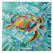Turtle Colorful Mosaik Art Fliese (Vorderseite)