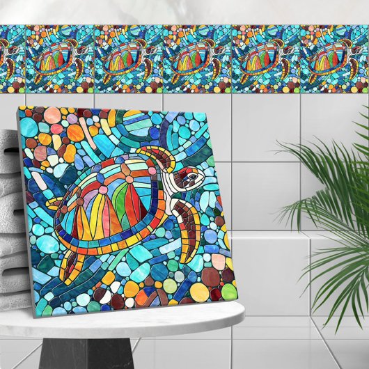 Turtle Colorful Mosaik Art Fliese