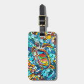 Turtle Colorful Mosaik Art Gepäckanhänger (Vorderseite vertikal)