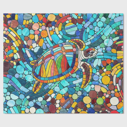 Turtle Colorful Mosaik Art Geschenkpapier (Flach)