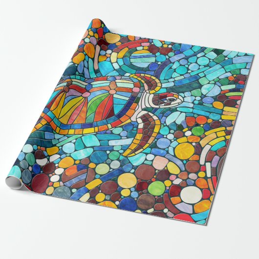 Turtle Colorful Mosaik Art Geschenkpapier (Ungerollt)