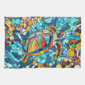 Turtle Colorful Mosaik Art Geschirrtuch (Horizontal)