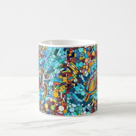 Turtle Colorful Mosaik Art Kaffeetasse (Mittel)